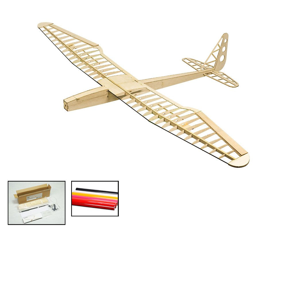 Dancing Wings Hobby Balsa Wood Radio Remote Controlled Electric F16 Glider Sunbird Need to Build (F1601B)