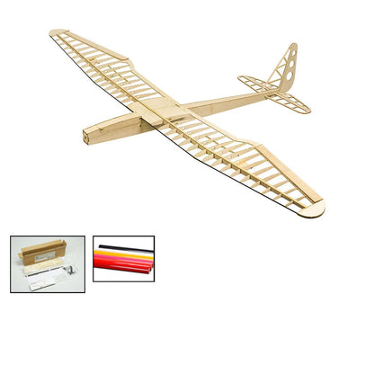 Dancing Wings Hobby Balsa Wood Radio Remote Controlled Electric F16 Glider Sunbird Need to Build (F1601B)