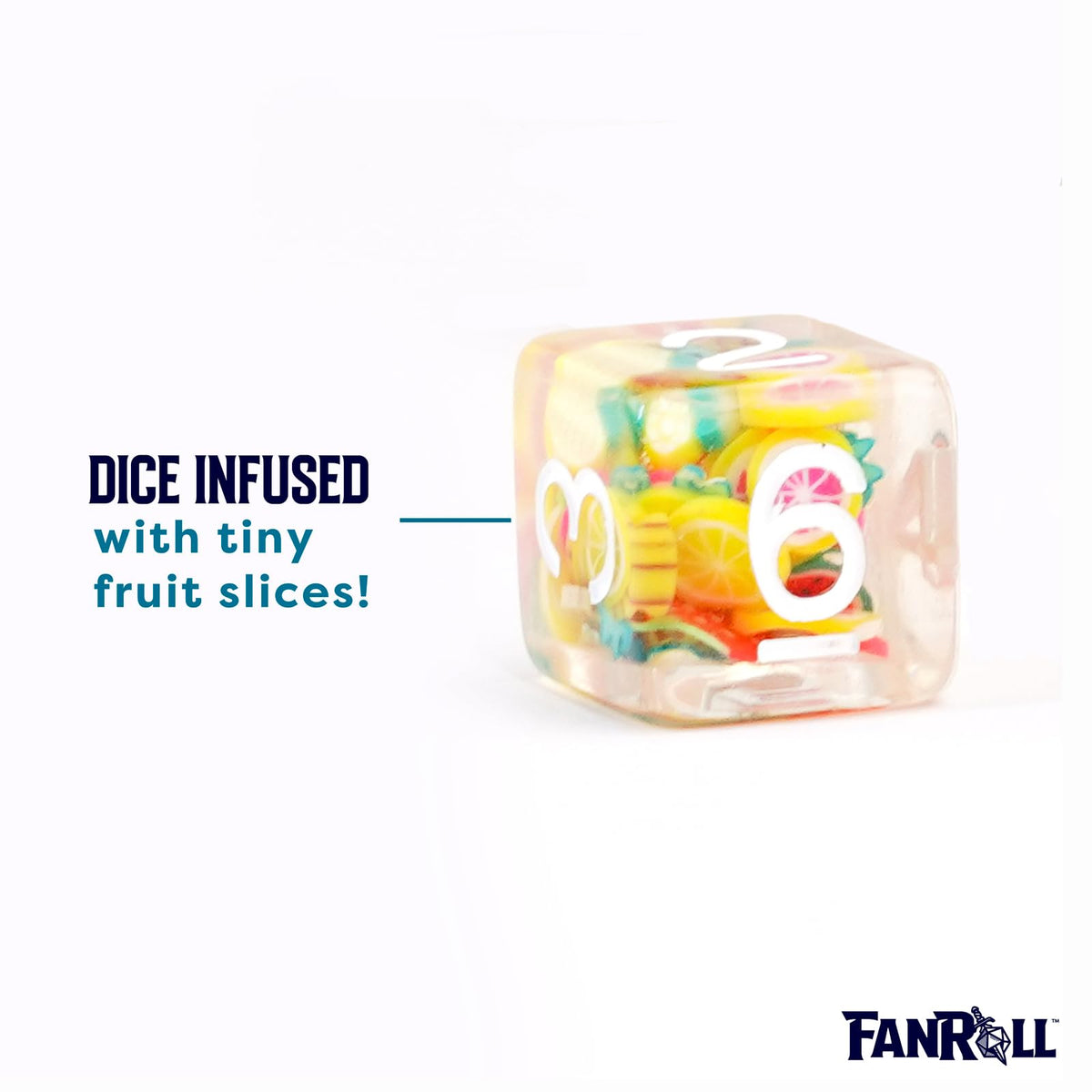 FanRoll 16mm Resin Poly DND Dice Set: Fruit Dice, Role Playing Game Dice for Dungeons and Dragons