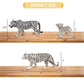 ZAGA Toys White Bengal Tigers and Cub | 3-Piece Hand-Painted Wildlife Figurine Set | Realistic White Tigers Displays Winter Décor and Collectible