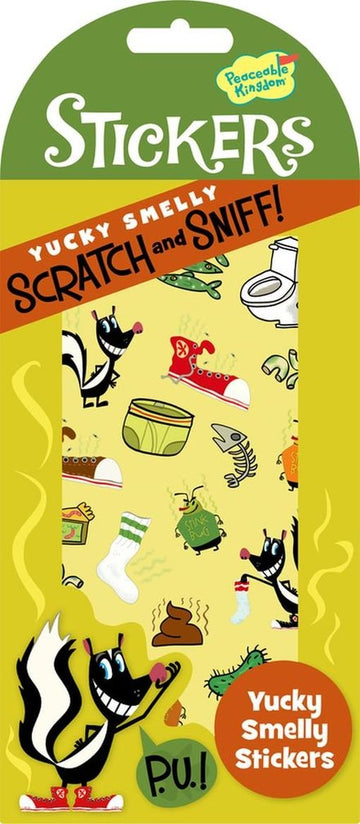 Peaceable Kingdom Scratch and Sniff Yucky Smelly Scented Sticker Pack