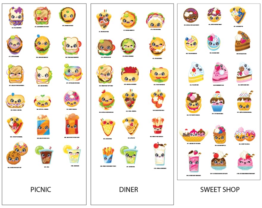 Puffy Puffs (10 Pack) - 3D Collectible Puffy Characters for Kids, 70+ Reusable Stickers to Create 100s of Fun Foodie Creations - Craft, Classroom