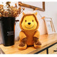 Dremung Bear Stuffed Animal 35cm, 14'' Kawaii Cartoon Bear Doll Plush Toy Brown & Yellow