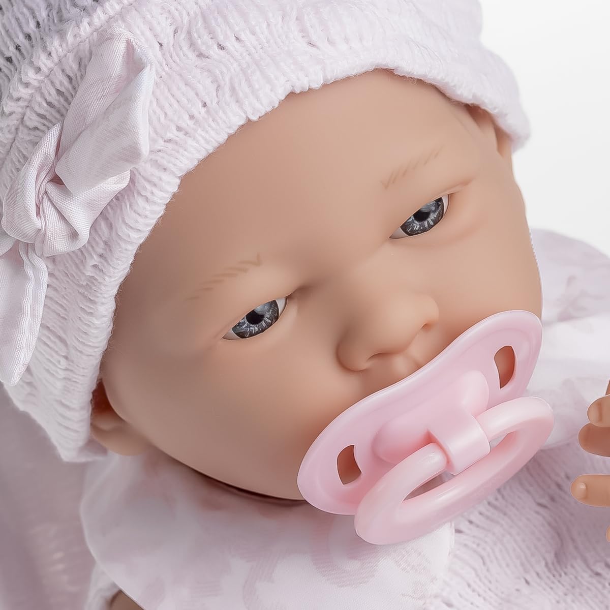JC Toys Realisic Reborn Baby Doll 15" - Anatomically Correct Real Girl Doll, Soft Vinyl, Pink Knit Outfit & Accessories, Made in Spain, La Newborn