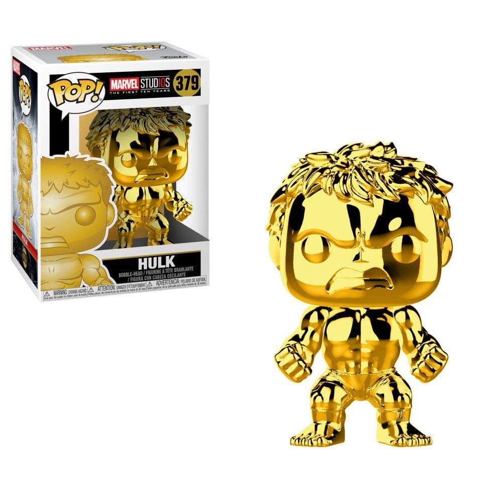 Funko Pop Marvel: Marvel Studios 10 - Hulk (Gold Chrome) Collectible Figure, Multicolor, Standard