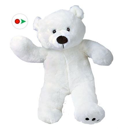 Stuffems Toy Shop Record Your Own Plush 8 inch White Polar Bear - Ready 2 Love in a Few Easy Steps