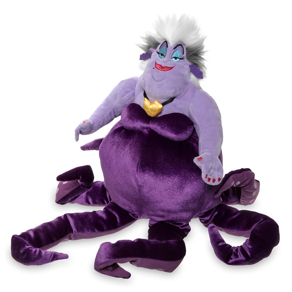 Disney Store Official Ursula Plush Doll from The Little Mermaid, Vault Plush Collection - Detailed Sculpting, Embroidered Features, Faux Fur, Satin