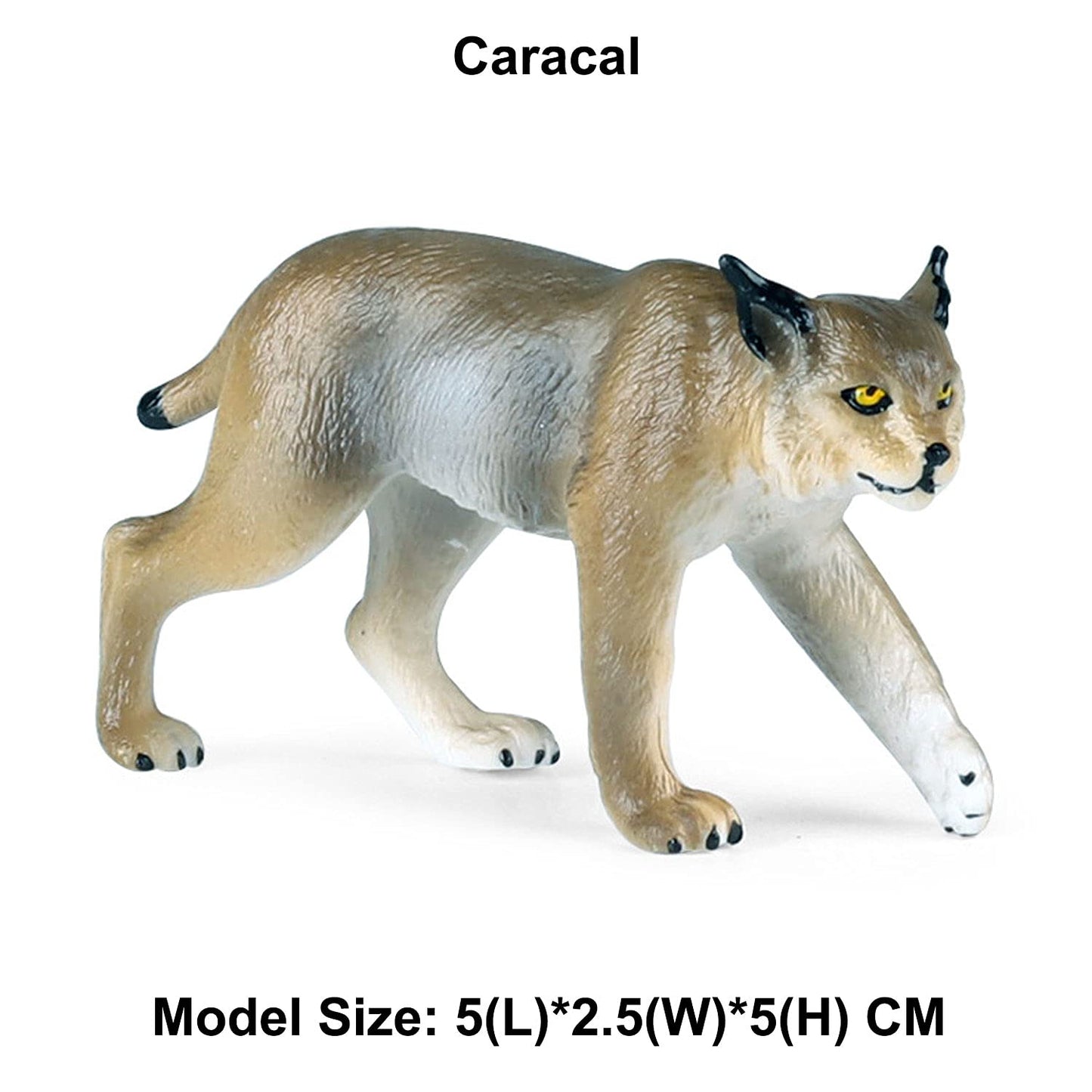 JOKFEICE Animal Figures Plastic Caracal Animals Action Model Science Project, Learning Educational Toys, Birthday Gift, Cake Topper, for Kids