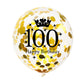 SHUNTAI 100th Birthday Balloons Gold and Black 12 inch 15 Pieces