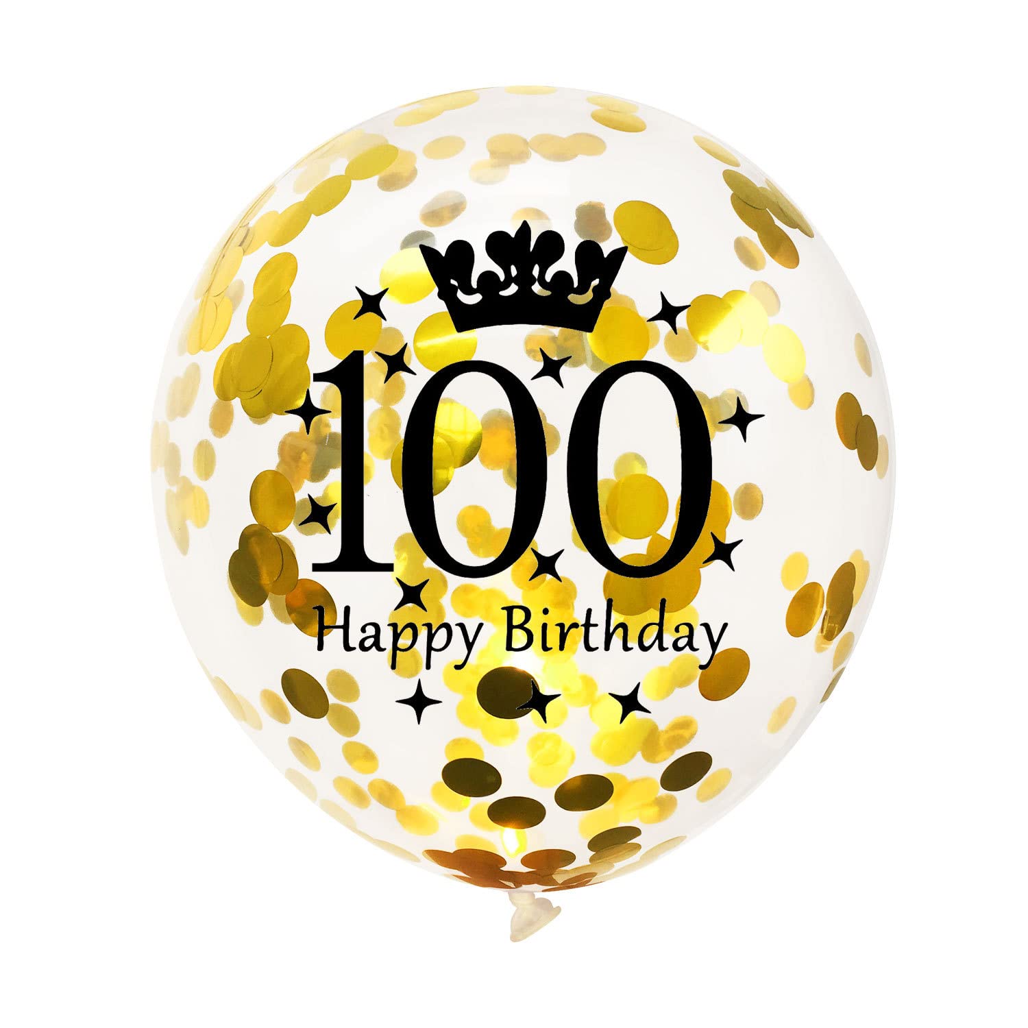 SHUNTAI 100th Birthday Balloons Gold and Black 12 inch 15 Pieces