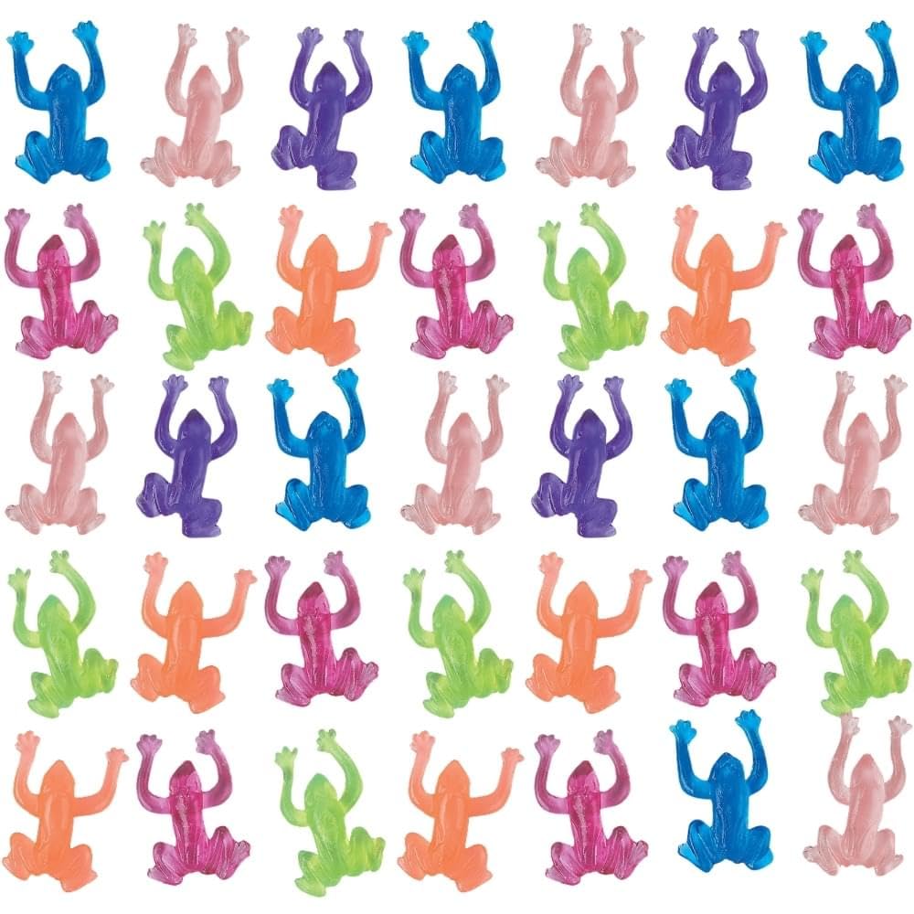 Fun Express Mini Sticky Frogs - Fun Toys for Kids, Party Favors, VBS 2026 Supplies, Vacation Bible School Decorations - 4-DZ Sticky Frog Toys - 48