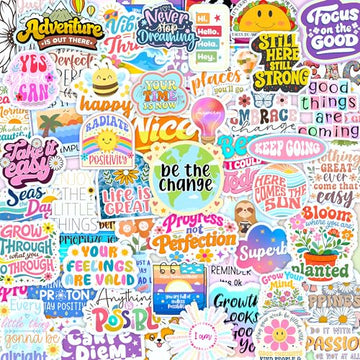 300PCS Affirmation Stickers, Holographic Motivational Sticker Pack, Positive Journal Encouraging Shiny Quotes for Kids, Teachers, Classroom