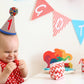 WAHAWU 1st Birthday Party Cone Hat - Kids' Cone Hat with Colored Fur Balls, Perfect for First Birthday Parties and Photo Props