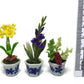 3pc Miniature Flower Clay Dollhouse Fairy Garden Mini Plant Trees Ceramic Paint Furniture Bundles Artificial Flowers Tiny Orchid #059