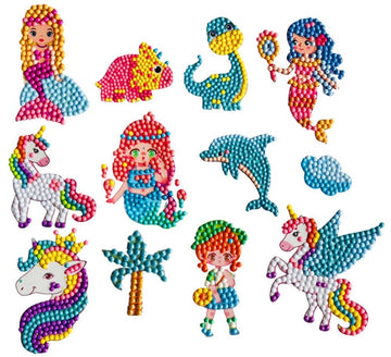 Pimio 5D DIY Diamond Art Stickers Kits, 12 Pcs Anime Theme Theme Diamond Art Sticker Adult Beginners.