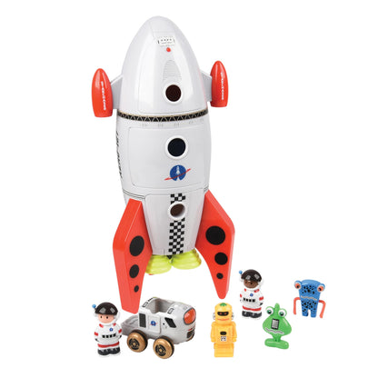 CP Toys Space Mission Rocket Ship Toy, Includes Astronaut Figurines, Aliens and Vehicle, Space Gifts, STEM Toddler Toys for Kids 3 Years and Older