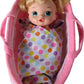 Pastel Polka Dot Baby Doll Bed 15" | Bassinet and Carrier for Dolls