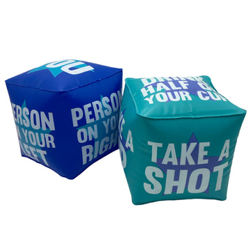 TMD Retail Giant Dice Drinking Game for Adults - Blow Up Dice PVC Inflatable and Reusable 2 Dice - 10" - Jumbo Dice for Indoor Outdoor Fun Games, Pool