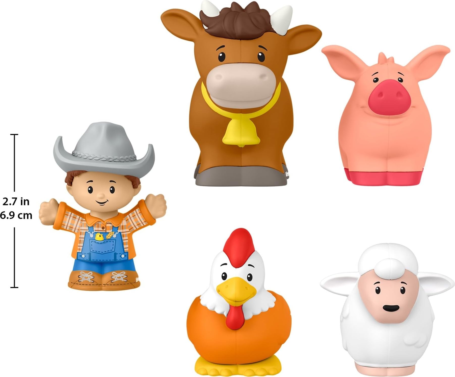 Fisher-Price Little People Farmer & Animals Figure Pack - Farm Playset with Cow, Chicken, Pig & Sheep | Toddler Friendly Pretend Play Set