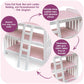 Badger Basket Triple Doll Bunk Bed with Ladder and Bedding for 20-Inch Dolls - Pink Gingham Design with Personalization Kit