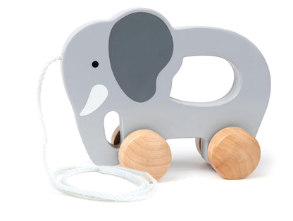 Hape Wooden Elephant Pull-Along Baby Toy| Early Learning Push and Pull Toys for Toddlers Age 1 Years and Up