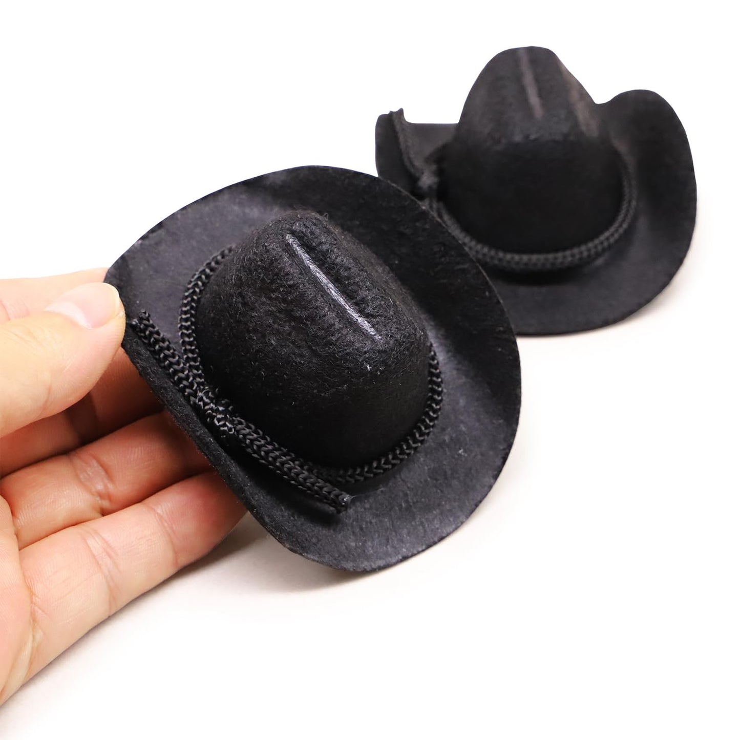 Dollhouse Cowboy Hat, Miniature Cowboy Hat, 1:6 Scale Miniature Soft Cowboy, Mini Hat, Brown/Black, American Old West Hat, for Dollhouse Craft