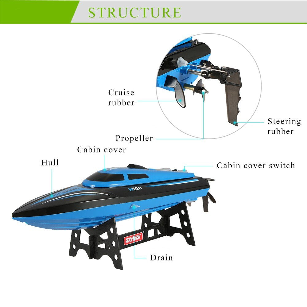 Goolsky H100 RC Boat 2.4GHz Remote Controlled Boat High Speed Racing with 180 Flip, Electric Submarine for Teens and Adults