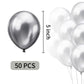 Ztikug 50pcs Silver Metallic Balloons 5 Inch Latex Balloons for Birthday Party
