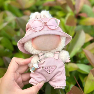 Pink Style Outfit Set for Labubu 17cm Dolls (Gen 1-3) - Sweet Clothing Kit with Beige & Cocoa Tones for POP MART Figurines (No Doll Included)