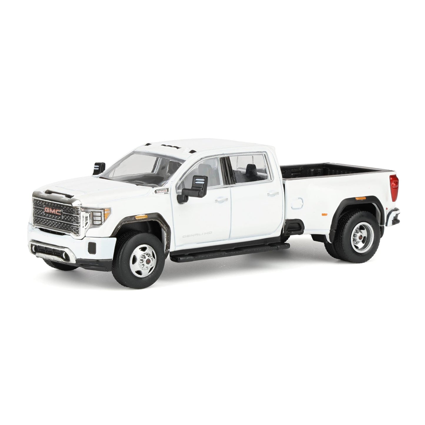 Greenlight 1/64 2022 GMC Sierra 3500HD Denali Dually Pickup Truck, White Frost 51678-B