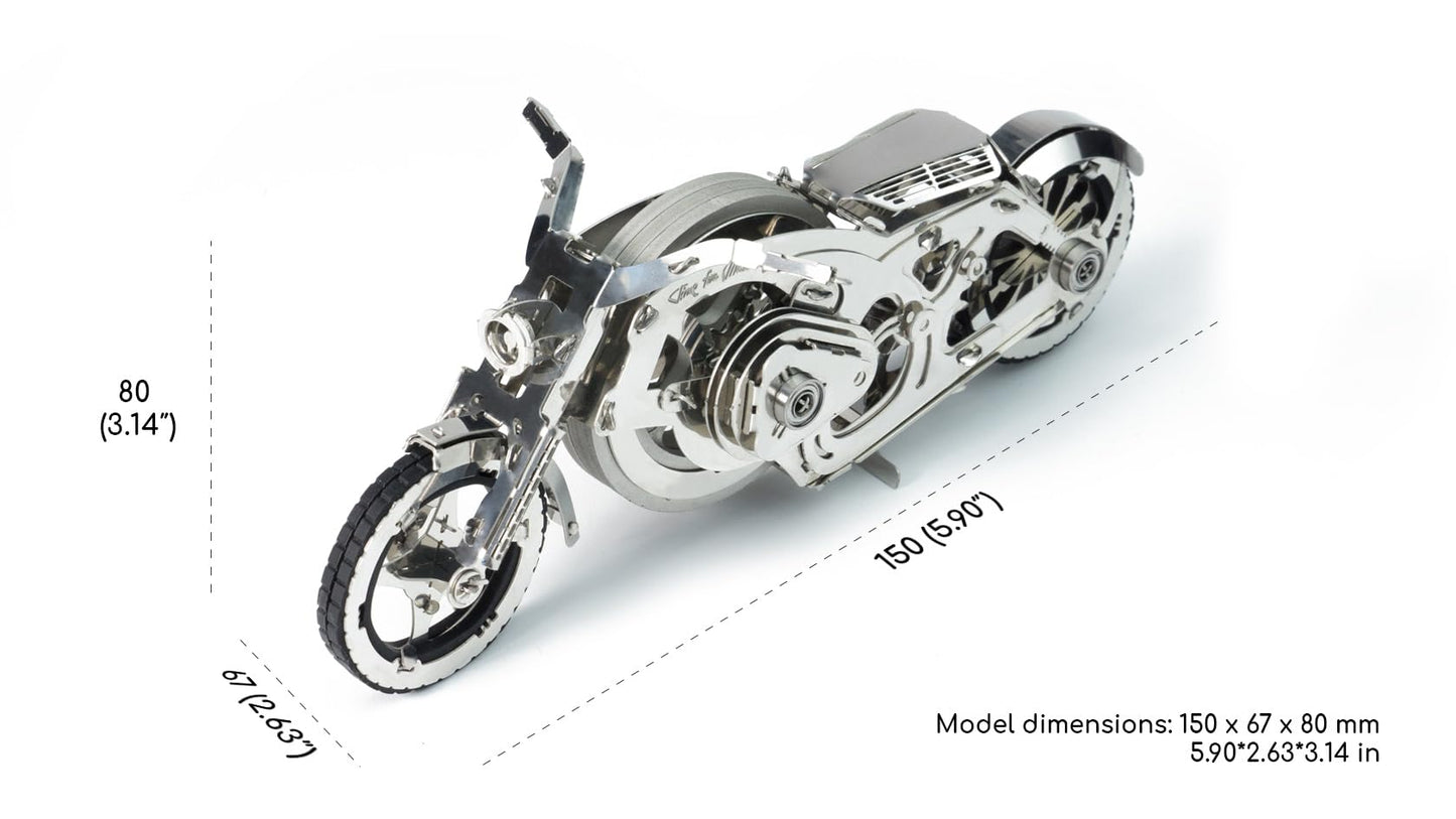 Time for Machine - Chrome Rider - Mechanical 3D Puzzle for Adults, Mechanical Model Kit for Self Assembly, Bike Model