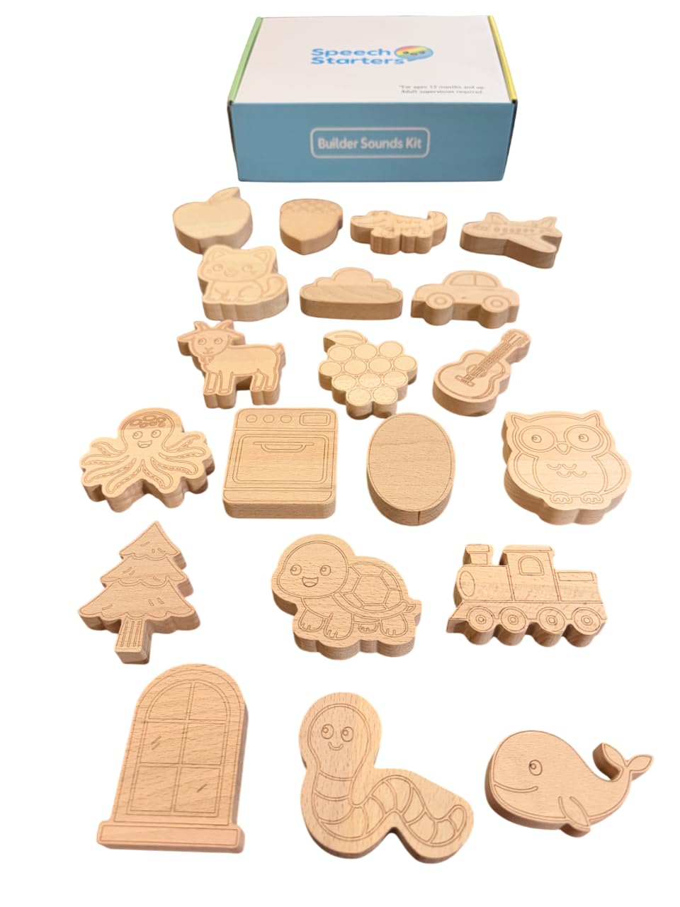 Speech Starters Builder Sounds Kit: Wooden Phonemic Awareness Toy - Hands-On Learning Kit for Toddlers & Preschoolers