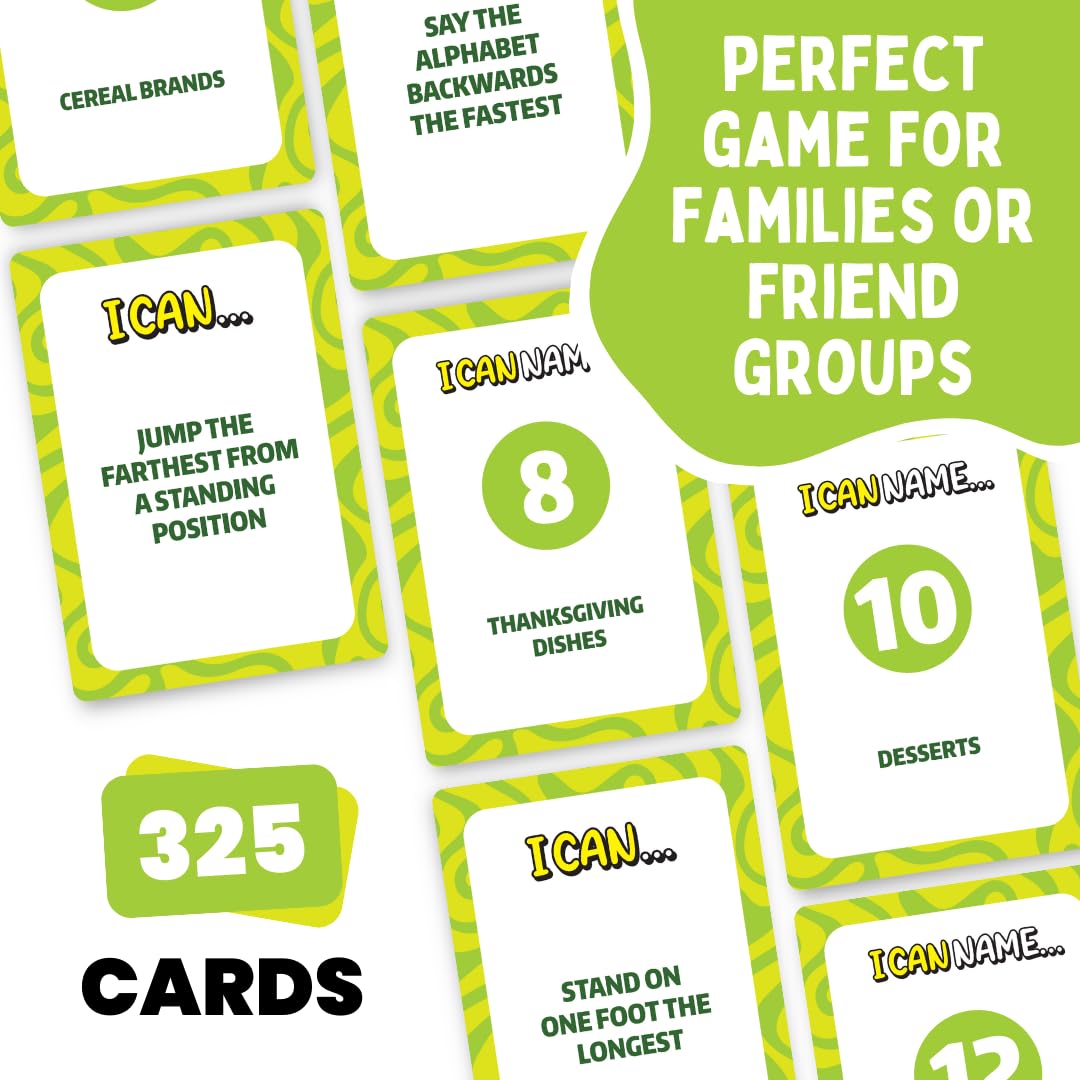I Can Name... | Fast-Paced Family Party Game of Bidding & Brainpower | Hilarious Card Game Night, Party Game for Teens and Adults, for Groups