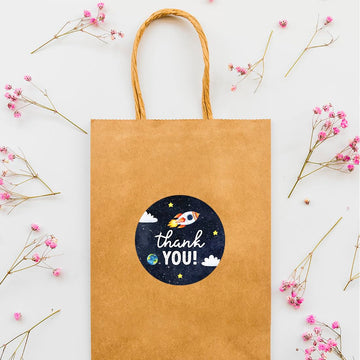 Andaz Press Kids Party Favor Thank You Stickers, 80-Pack 2-Inch Round Outer Space Birthday Stickers for Kids, Boys & Girls, Astronaut Sticker Labels