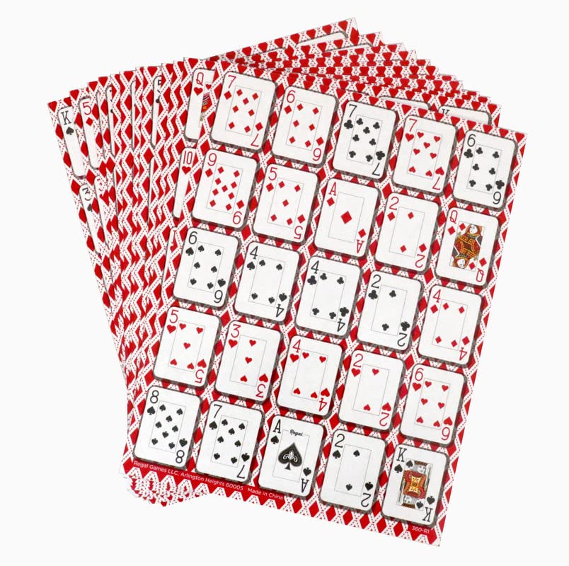 Regal Games - Poker Keeno Bulk Game Set - Includes 12 Two-Sided Boards, 200 Scoring Chips, 1 Deck of Standard Poker Cards - 24 Unique Board Layouts