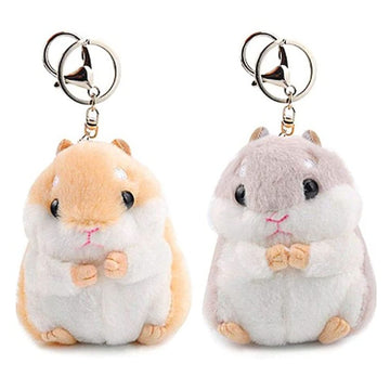 RAYNAG Set of 2 Cute Hamster Plush Keychains