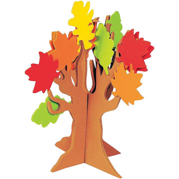 Fun Express Standing Tree of Thanks Craft Kit Makes 12 - Thanksgiving DIY Fall Crafts for Kids Ages 3-5, 4-8 | Gratitude Tree Foam Art Projects