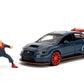 Jada Toys 2016 Subaru WRX STI w/Yuji Itadori Die-Cast Figure, Jujutsu Kaisen 1:24 Scale Collectible Car - Opening Doors, Hood & Trunk