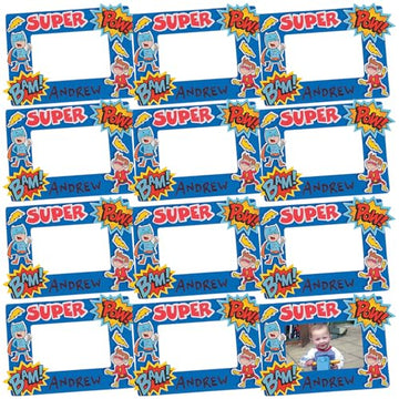 Fun Express Superhero Picture Frame Craft Kits - Makes 12, Each is 5 x 7 Photo Frame - DIY Crafts for Kids, Party and Home Activities - VBS Vacation