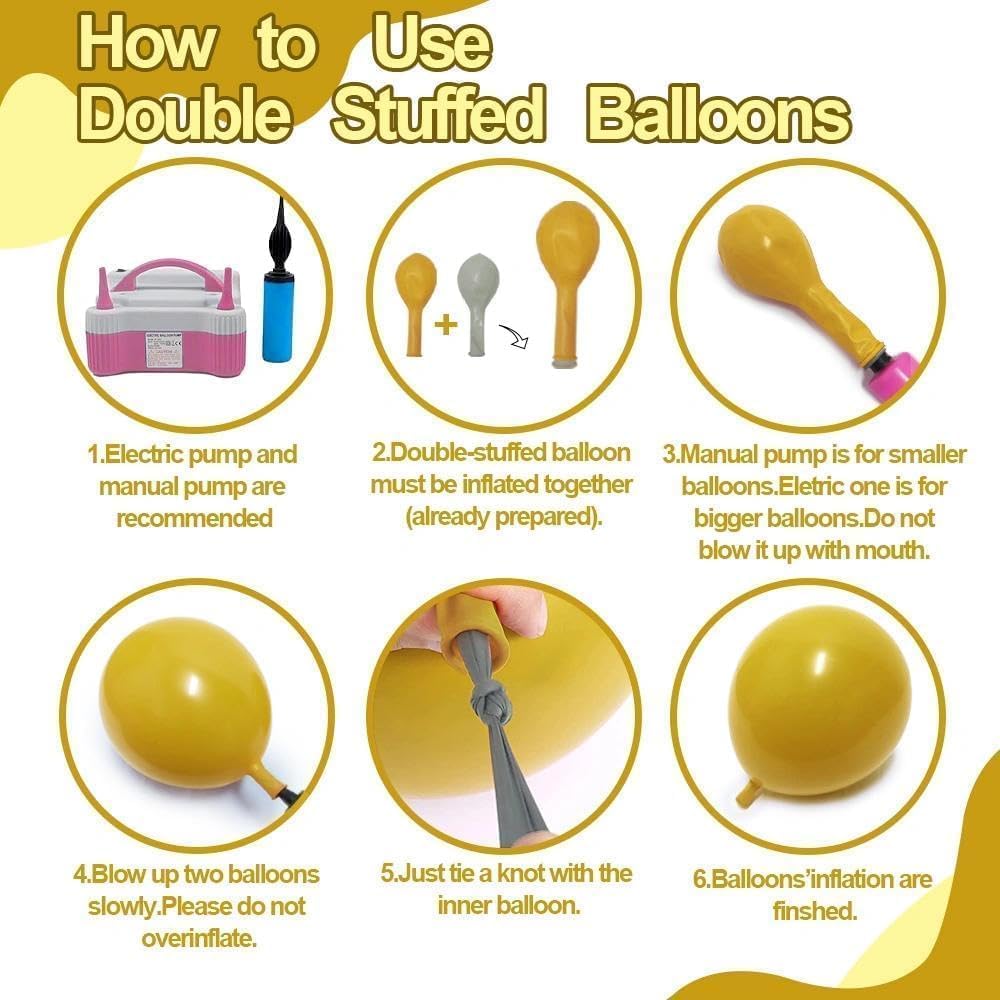 Balloon Garland Arch Kit Pastel Yellow Blush White Sand Brown Balloons Double Stuffed Mustard Yellow Bee Balloons for Neutral Baby Shower Wedding