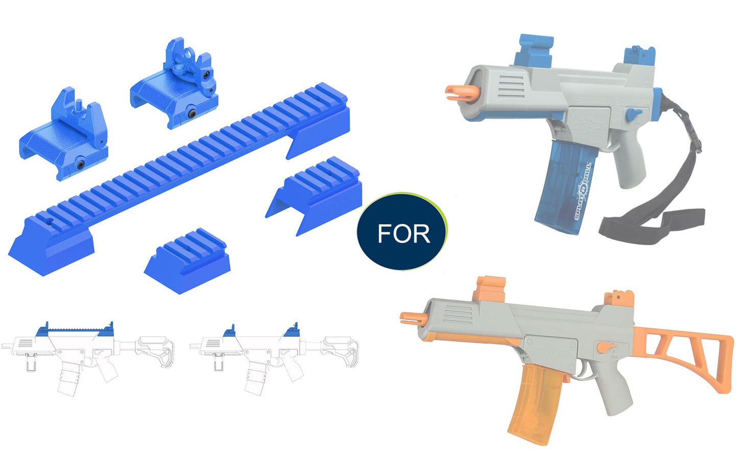 FXT WORKS Accessories Compatible with SRB400, SRB400-SUB Water Bead Blaster Gun, Accessories Only (Blue)
