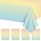 APUXXJUPA Pastel Rainbow Tablecloth, 4 Pcs Plastic Pastel Table Cloths for Parties Rainbow Birthday Decorations Baby Shower Wedding Party Supplies, 51