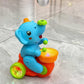 Billowvolve Musical Walking Elephant Drummer Toy Multifunctional Drumming Car Blow Floating Ball Tricycle Children's Drum with LED Lights