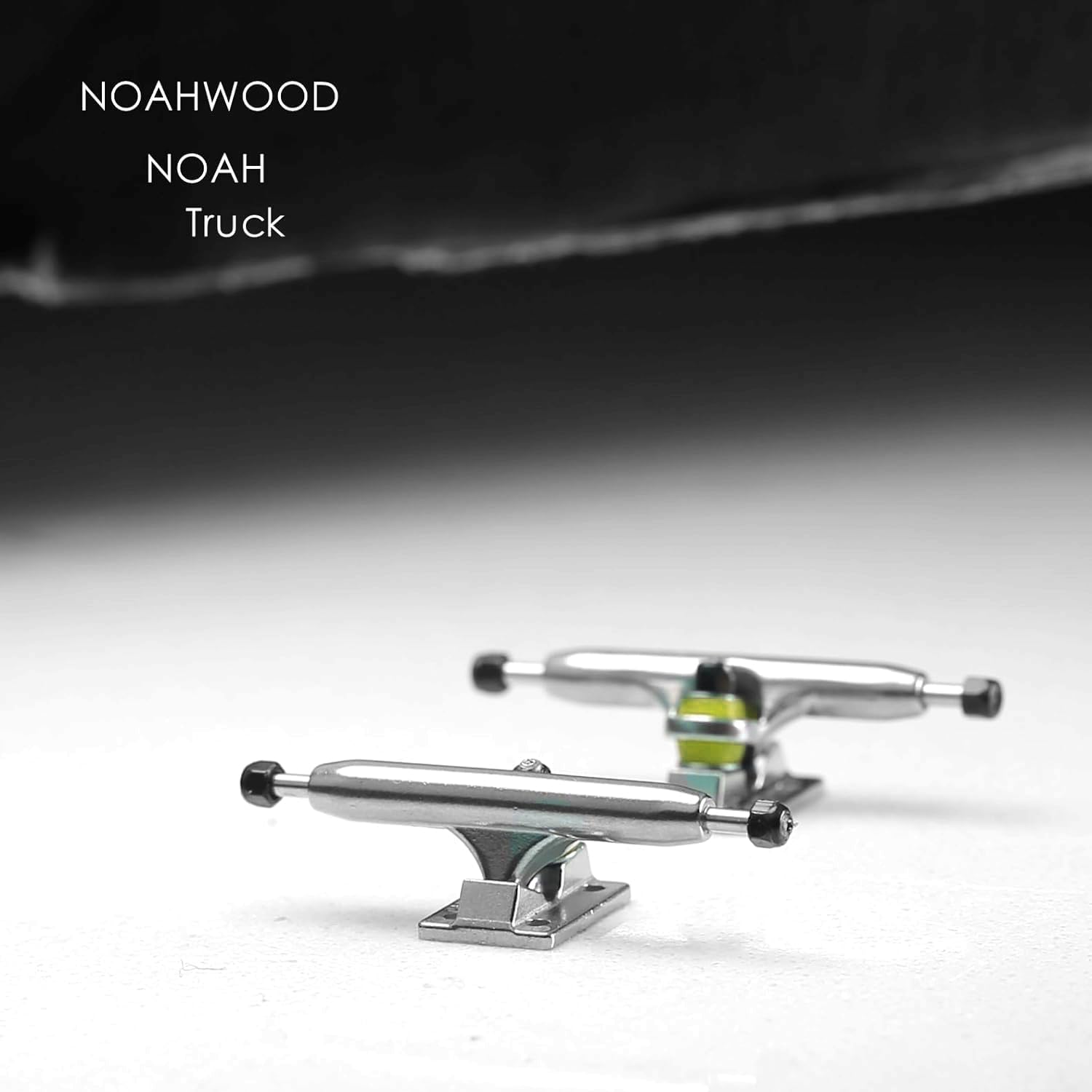 NOAHWOOD DIY Pro Fingerboard Truck 34mm Sliver Noah ii Truck (Yellow PU+Black Lock nut)