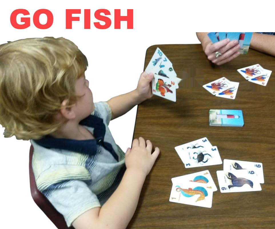 GO FISH Untamed Oceans, a Go Fish Card Game for Kids 4-8 and Up - Play Old Maid and Slap Jack with Same Deck - Easy to Learn - Family, Board Game