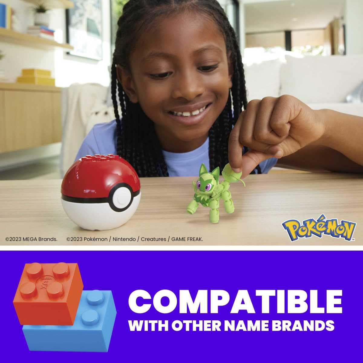 MEGA Pokémon Sprigatito Collectible Pokeball Building Toy for Ages 6 and Up