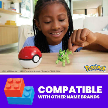 MEGA Pokémon Sprigatito Collectible Pokeball Building Toy for Ages 6 and Up