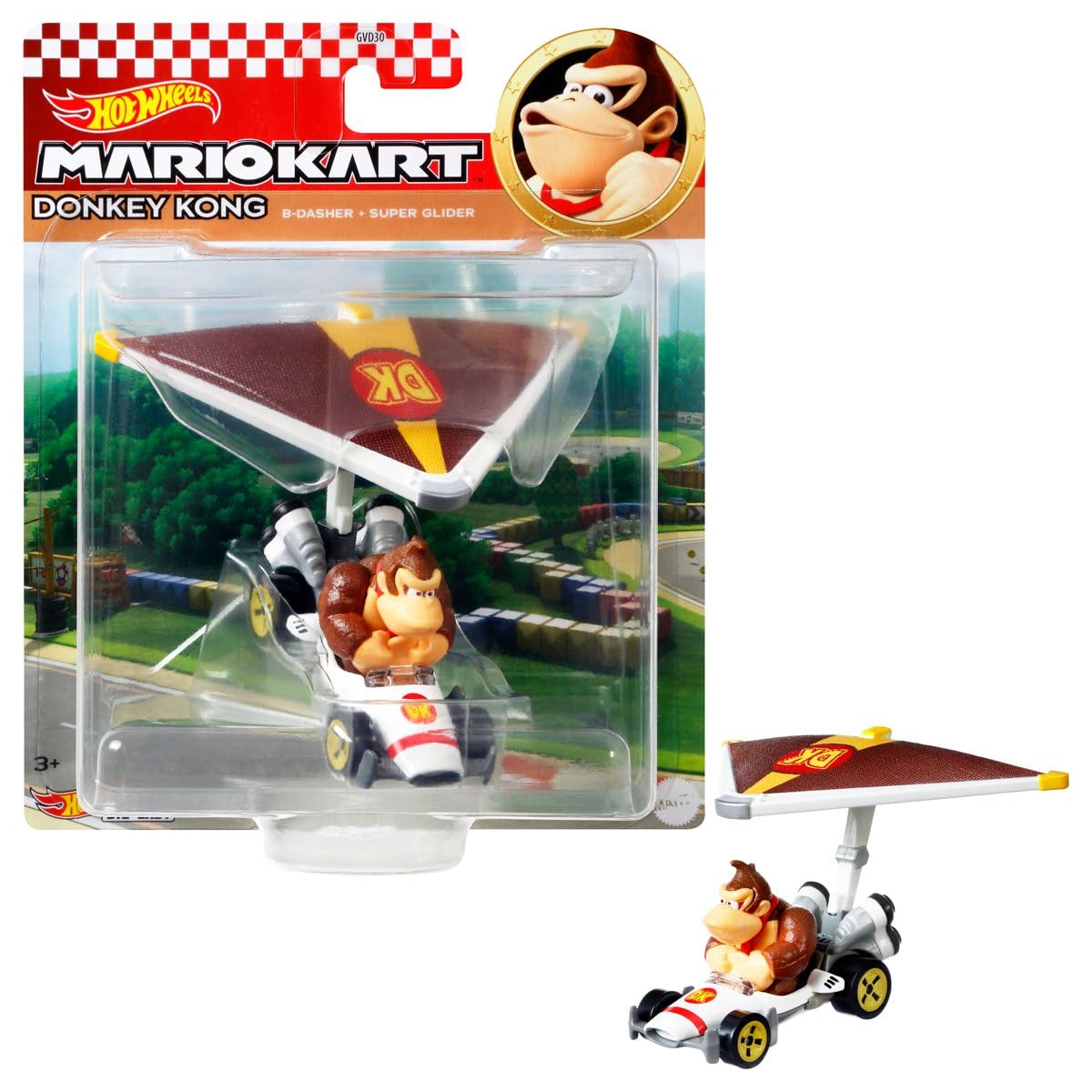 Hot Wheels Mario Kart Character Cars Collection Bundle, 4 Pack, Mario, Luigi, Donkey Kong, Princess Peach GVD30-956R