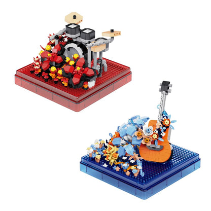 Musical Instruments Micro Blocks Building Sets,Classical Famous Building Block Set,1500 PCS for Adults and Kids,Guitar and Drum Set with Clear Plastic