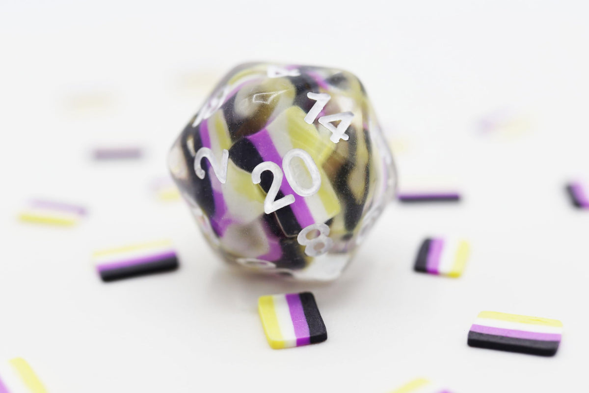 Nonbinary Flag RPG Dice Set